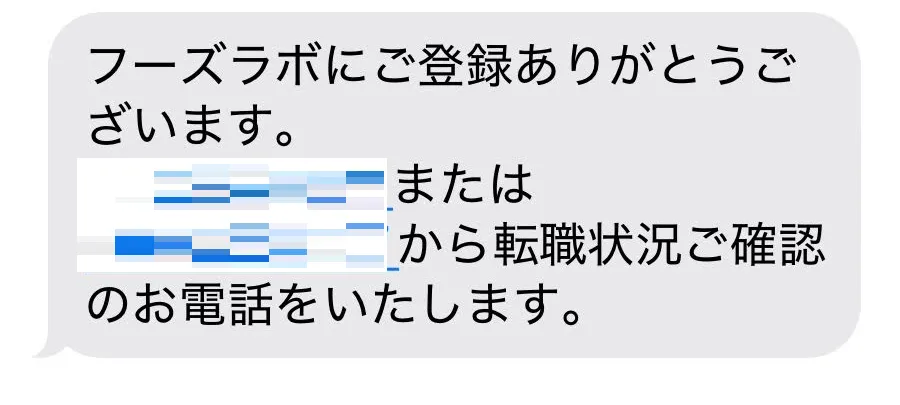 フーズラボ登録後の確認電話