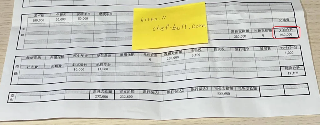 過去の給与明細